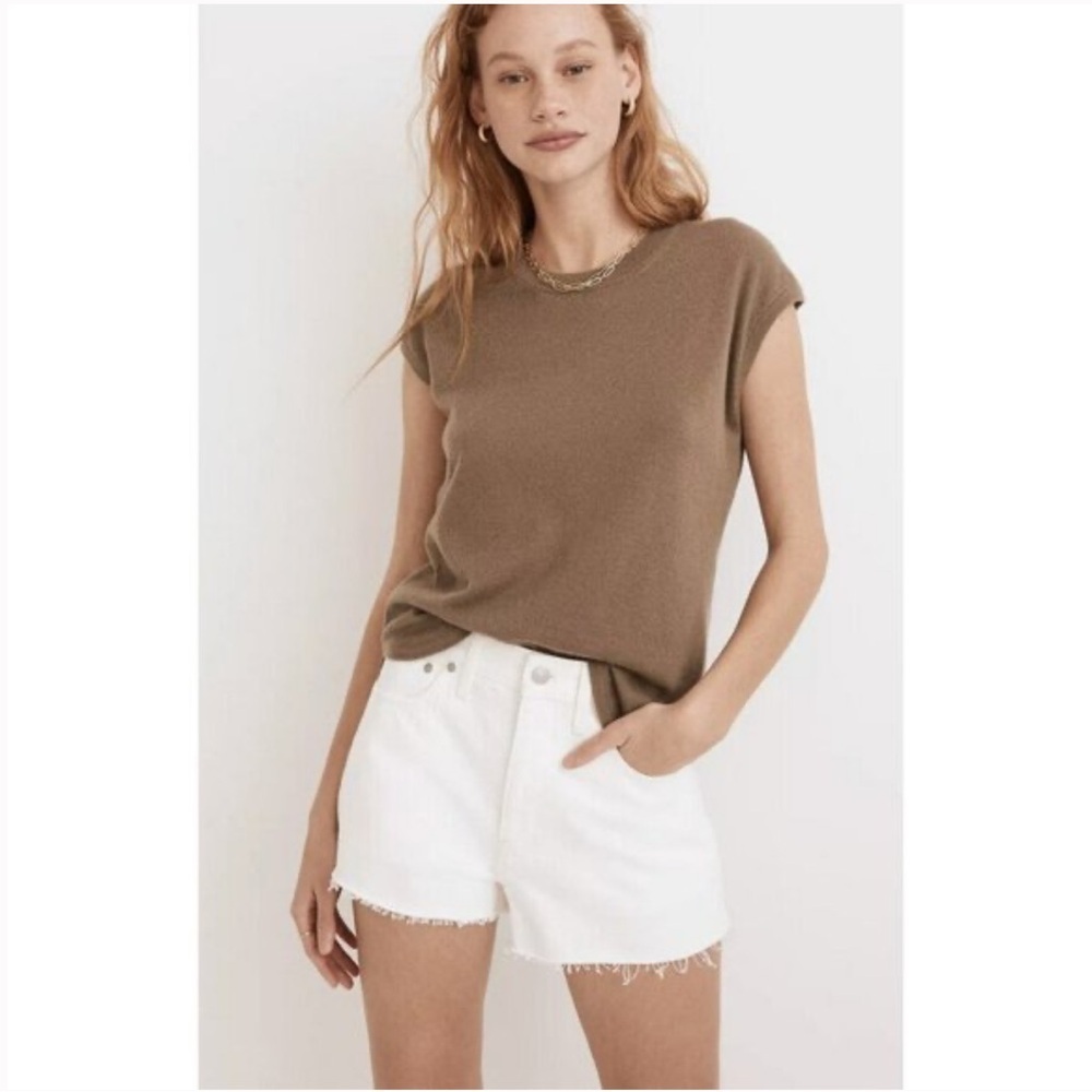 NWT Madewell Relaxed Denim Shorts in Tile White ND717 31